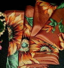 Sunflowers Vintage Silk Scarf m/i Japan 30"