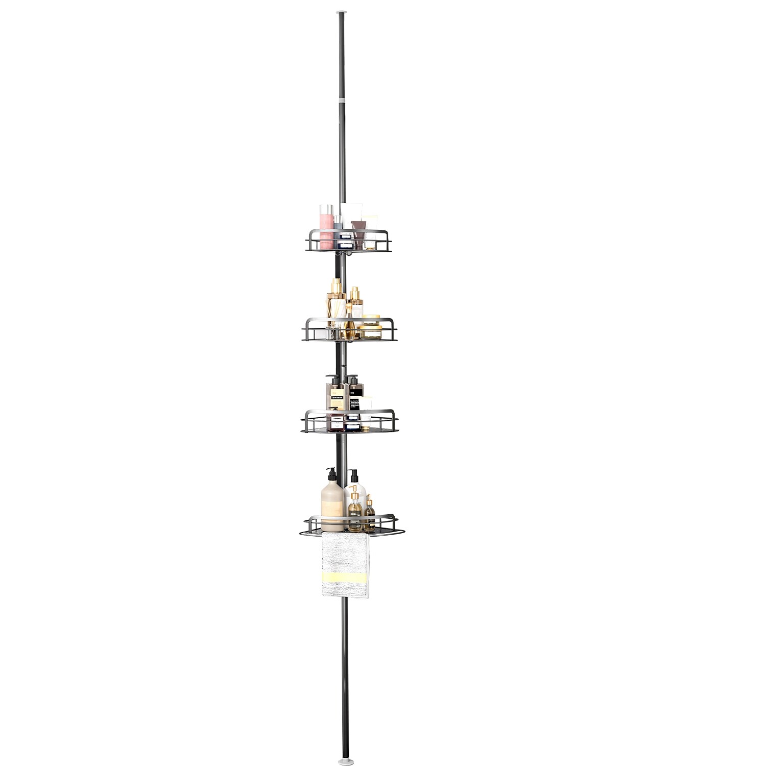 Rust-Resistant Corner Shower Caddy For Bathroom Durable Material Adjustable