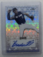 2022 LEAF METAL PERFECT GAME BRADEN HOLCOMB SILVER REFRACTOR AUTO #MA-BH1