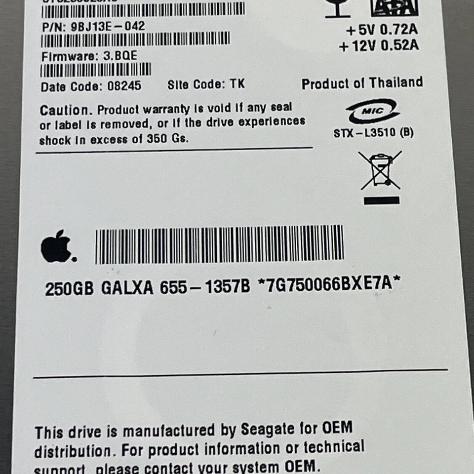 Seagate ST3250820AS 250GB SATA 7200RPM 3.5" Hard Drive 9BJ13E-305 w60 - Image 4 of 4