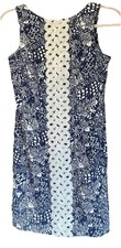 Lilly Pulitzer Size 4 Dress Blue White Upstream Fish Shift 