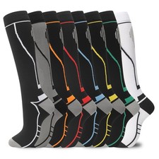 Compression Socks for Women Men Circulation Knee High 8 Pairs for Nurses, Run...