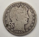 《Silver》1903-O USA BARBER QUARTER -- .1808 OZ of SILVER!!!