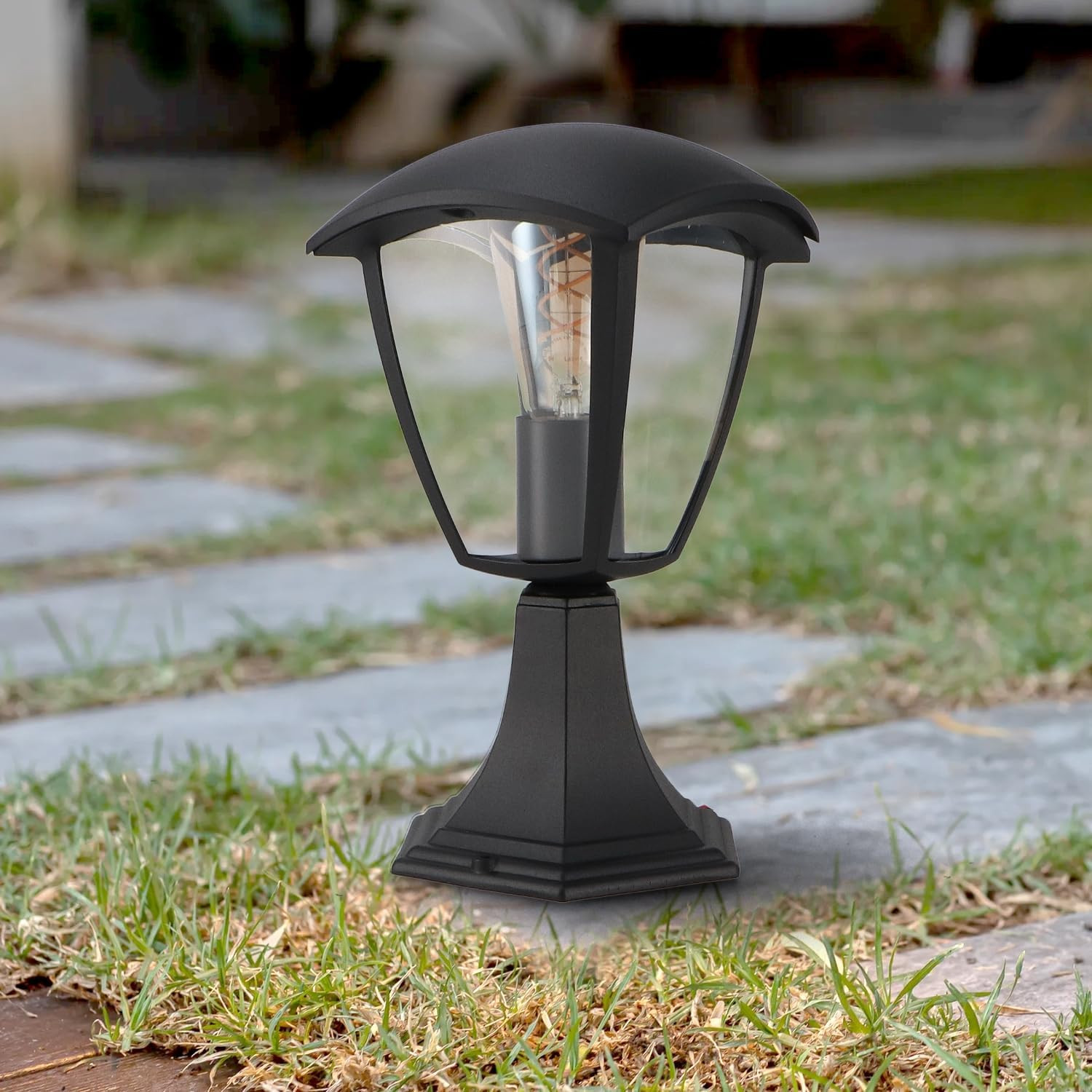 Lampioncino da Esterno Ronse IP44 - Design LED Nero per Giardino
