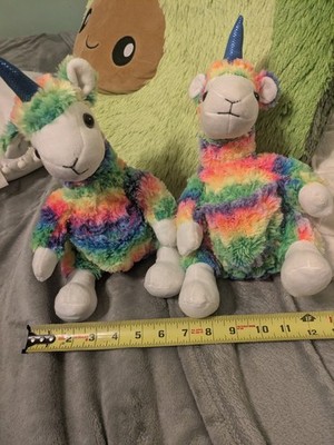 Rainbow Llama Unicorn Plush Toy Set   Soft Stuffed Animal Llamacorn Duo   10   
