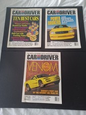 3 Car and Driver Magazines January February March 1999