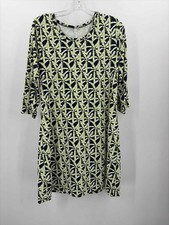 Pre-Owned Lulu B Green Size Medium Knee Length Long Sleeve Dress