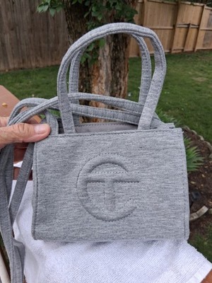 UGG AUSTRALIA X TELFAR GRAY FLEECE SMALL CROSSBODY TOTE HANDBAG  HRGY