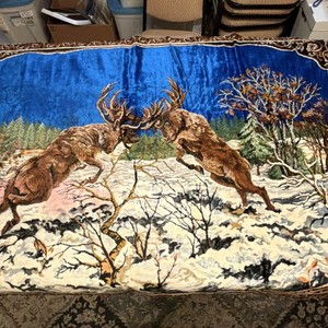 P.A.C. Vintage Italian Deer Scene Tapestry Multicolor Decorative Wall Hanging
