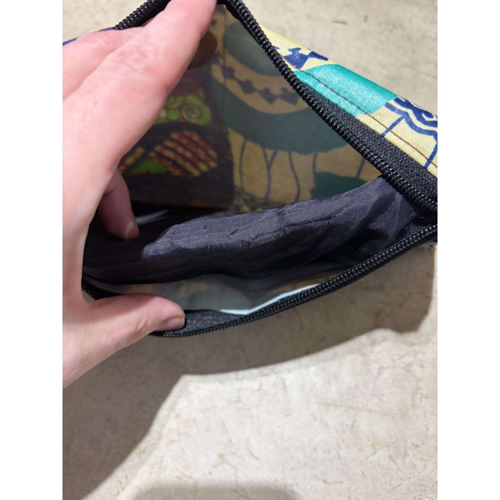 Boho Patchwork Wallet Clutch Multicolor Canvas Zi… - image 4