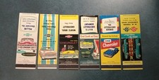 Chevrolet Chevy 1954-1959 Matchcover Lot 6 1950s Various Dealerships Chevrolet Chevy 1954-1959 Matchcover Lot 6 1950s Various Dealerships