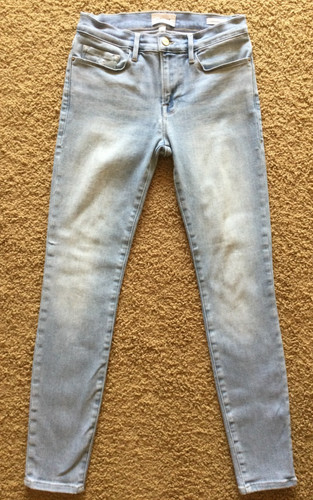 Frame Jeans Womens 27 Le Skinny De Jeanne Stretch Denim Light Blue Wash
