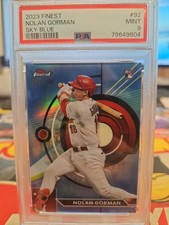 2023 Topps Finest Baseball Nolan Gorman /300 Rookie Sky Blue Card #92 PSA 9 (CJ