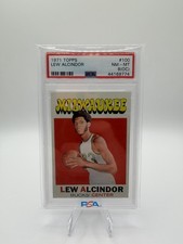 Topps 1971-72 Lew Alcindor PSA 8 Graded Milwaukee Bucks #100