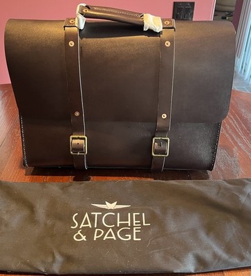 BRAND NEW Satchel And Page Saddlebag Style Italian Leather Briefcase With Bag