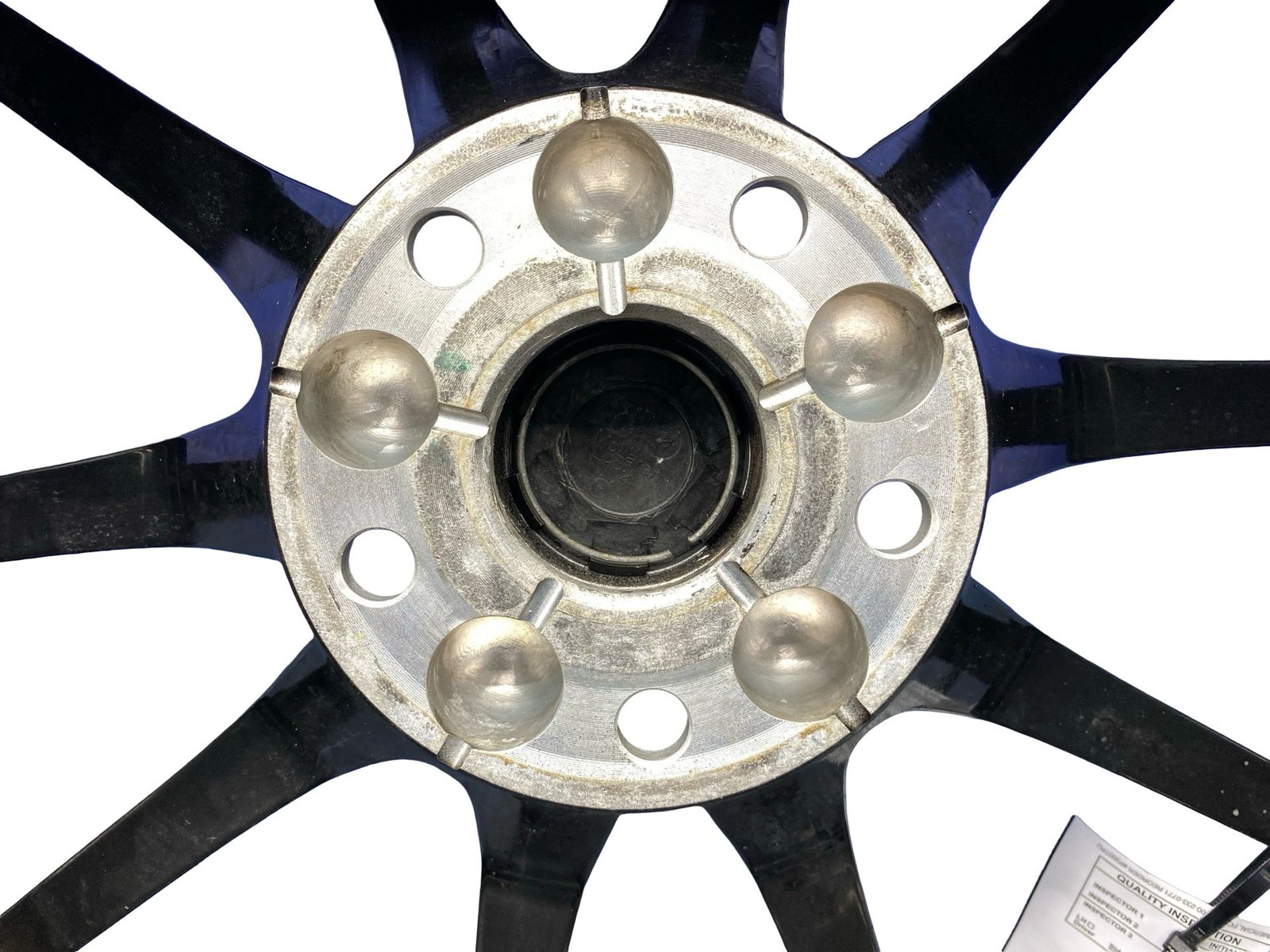 2016-2021 Mclaren 570s 19X8 5 V Spoke Wheel Rim Silver W/ Carbon Fiber Caps