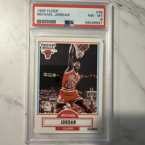 1990 Fleer Michael Jordan #26 Chicago Bulls (ROY/5x MVP/14x AS/HOF) PSA 8 NM-MT