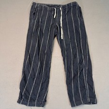 Gap Men's Lg Blue Striped Sleepwear Lounge Pajama Pants 100 Cotton Drawstring