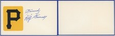 "Rip" Sewell SIGNED 3x5 index file card with Pirates team sticker - BEAUTIFUL!
