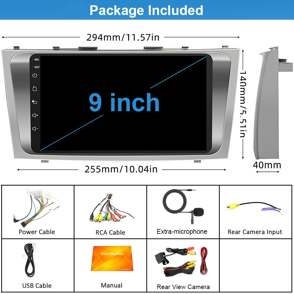 Support Android Auto CarPlay Car Stereo Radio For 2007-2011 TOYOTA CAMRY GPS Nav