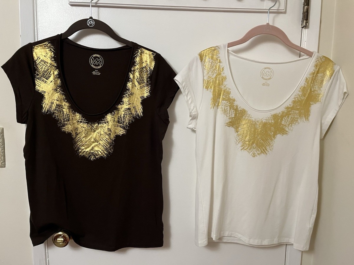 トップス A NEW Michael MICHAEL KORS Women's Cap Sleeve T-Shirts, Size S/P