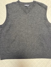 Hart Schaffner And Marx Charcoal Gray Sweater Vest 2XB Merino Wool