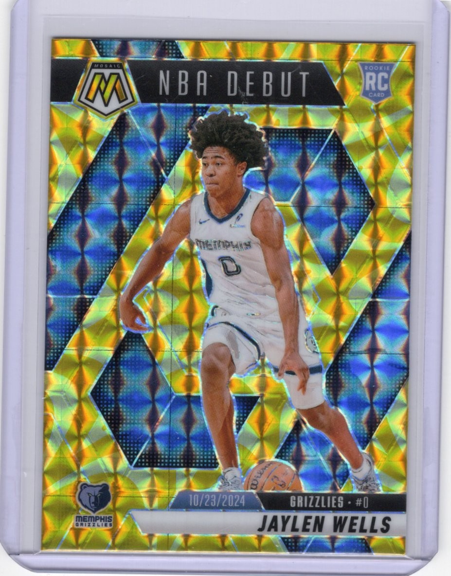 2024-25 Panini Mosaic - NBA Debut Jaylen Wells #260 Reactive Yellow Mosaic Prizm