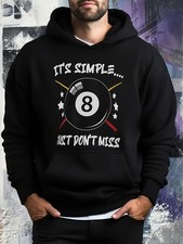 Classic Billiards Men'S Casual Hoodie Regular Fit for Spring And Fall Streetwea