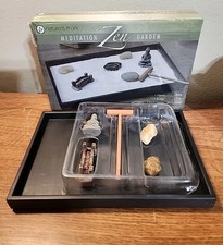 Nature's Mark Mini Zen Garden Kit for Desk with Rake, Buddha Fig, 2 stone,bridge