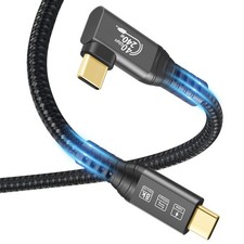 CHENLENIC USB4 Cable, with Thunderbolt 4, 90Degree 40G 240W 2M, Black