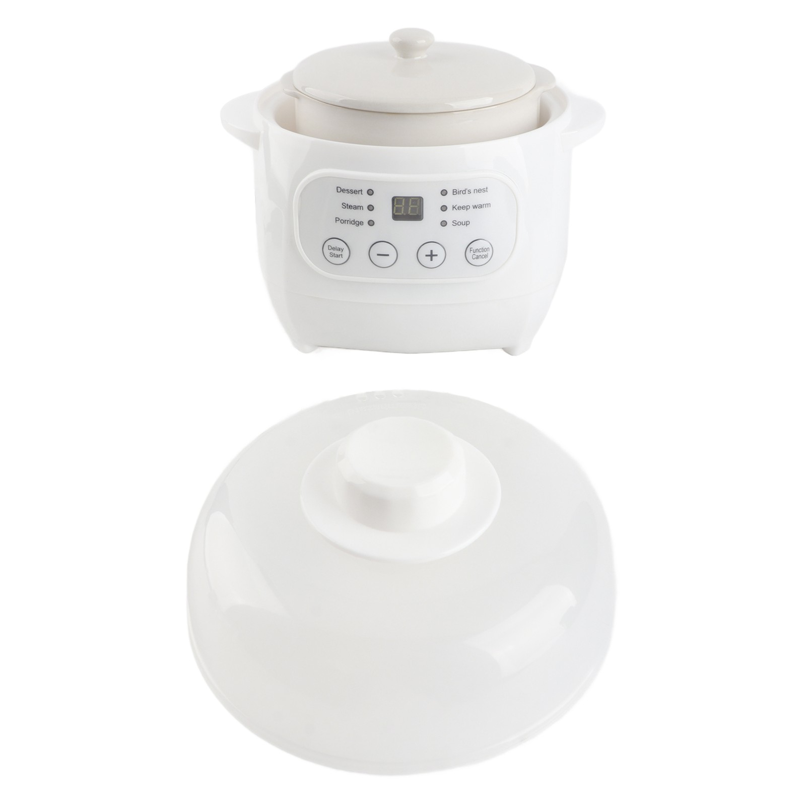 1L Electric Stew Pot With Ceramic Liner For Soup Porridge Easy To Use