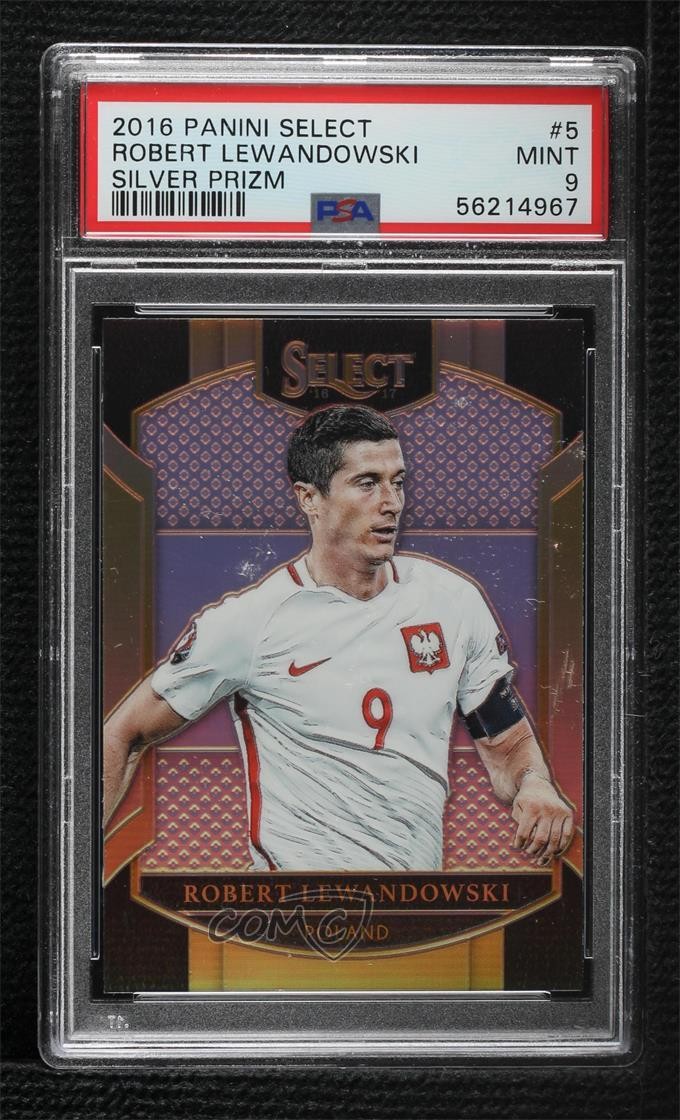 2016-17 Panini Select Terrace Silver Prizm Robert Lewandowski #5 PSA 9 MINT 1o2