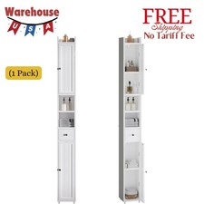 Narrow Bathroom Storage Cabinet with Adjustable Shelves, Tall Storage Cabinet