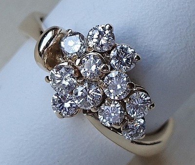 0,66 Ct Brillanten 585 14kt Gold Ring Brillant Diamant Diamond Größe 53   9210