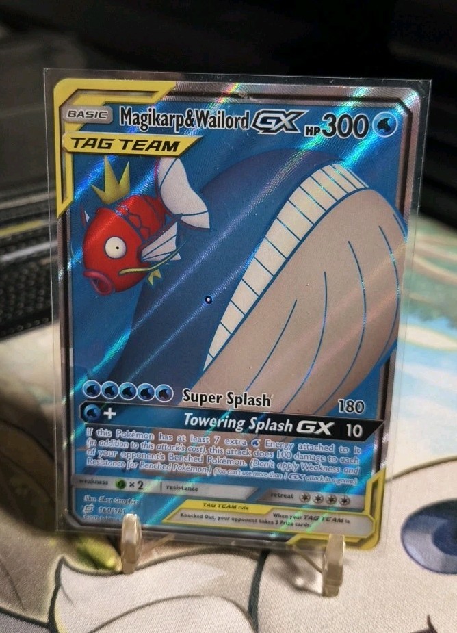 Magikarp & Wailord GX TAG TEAM Full Art Holo SM-Team Up 160/181 English 2019