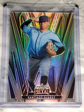 Santiago Suarez 2024 Leaf Metal Baseball Silver Prismatic 58/185 #62 TB Rays