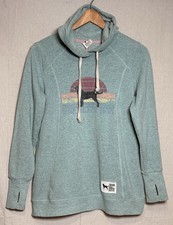 The Black Dog Vintage Collection Hoodie Mint Green Sweatshirt Sz XS Thumbholes