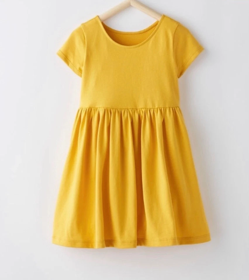 Hanna Andersson 130 8 Girls Bright Basic Dresses & Leggings Lot of 4 WORN ONCE - Image 4 of 4