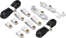 Leather Cable Straps Cord Organizer -  20 Pcs Earphone Cables Ties Reusable USB 