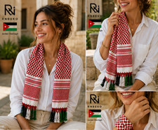 Jordan Scarf Red Shemagh Flag Tie Bandana Headband Keffiyeh 54inch X 4.6inch