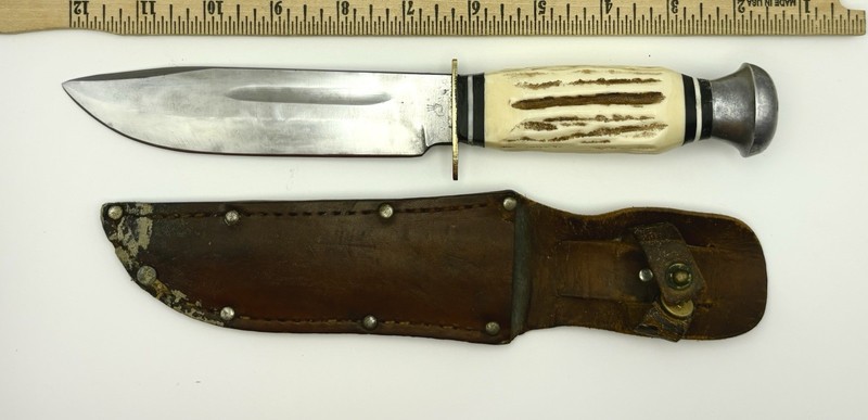 Vintage 50s 60s Voos Schlieper Solingen Germany Model 110 Hunting Knife & Sheath