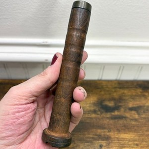 Vintage Wooden Textile Mill Bobbin Spool Collectible Industrial Decor England