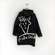 Vintage 1985 Fido Dido Black Hoodie Jacket Coat XL-XXL READ DAMAGED
