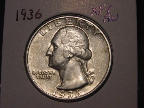 1936 WASHINGTON QUARTER XF + AU POPULAR DATE FREE SHIPPING