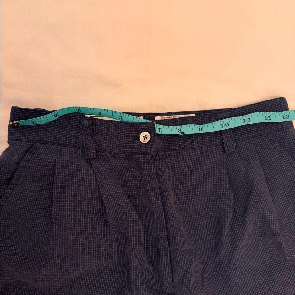 Шорты-бермуды винтажные 90-х Izod Club синие серые клетчатые с высокой талией размер 6 Y2K опрятные - Изображение 3 из 4