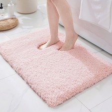 Bathroom Rug Super Absorbent Non Slip Fluffy Plush Bath Mat Machine Washable