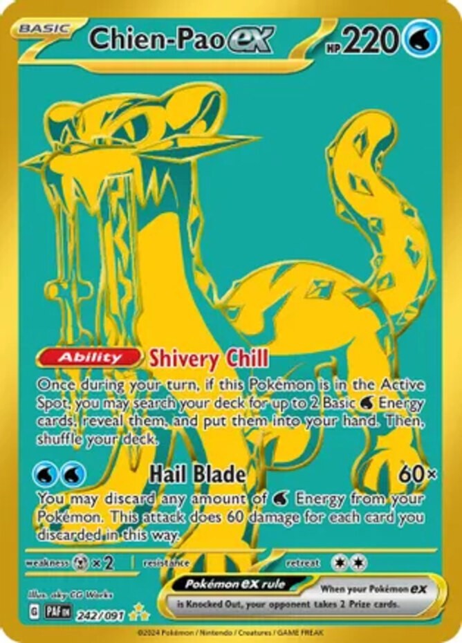 Lightly Played Chien-Pao ex - 242/091 - Hyper Rare Pokemon Paldean Fates