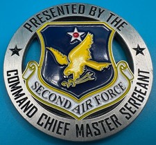 Moneda Desafío Difícil Militar Sargento Maestro Jefe Comando de la Segunda Fuerza Aérea de la USAF