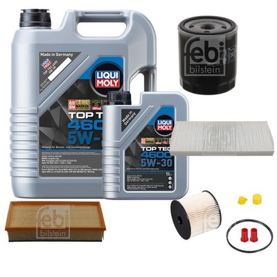 FEBI BILSTEIN Inspektionspaket 6L Liqui Moly Top Tec 4600 5W-30 für Peugeot 807