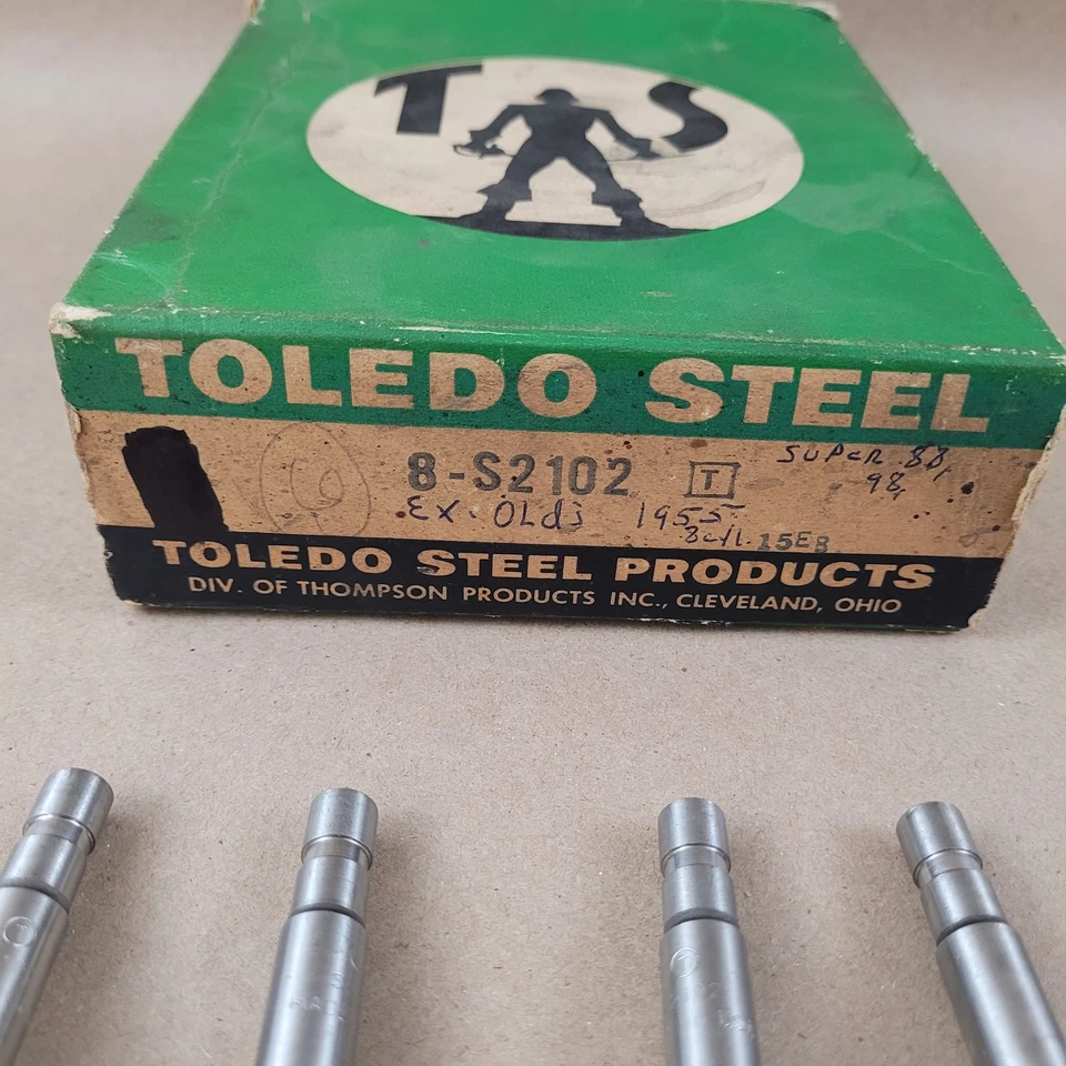 8 nuevas válvulas de escape Oldsmobile Super 88 98 1955 Toledo S2102 Foto 2 de 4